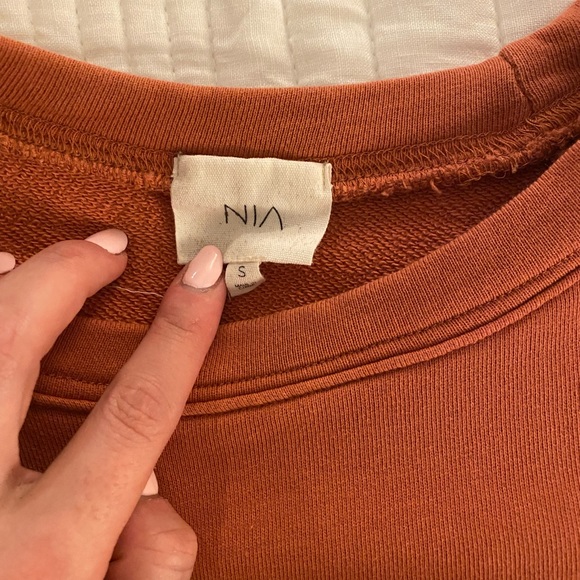 NIA Cropped Orange Drawstring Crew Neck - Picture 4 of 4